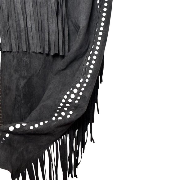 Tasha Polizzi Faux Suede Studded Western Jacket with Fringe size S - Picture 5 of 8